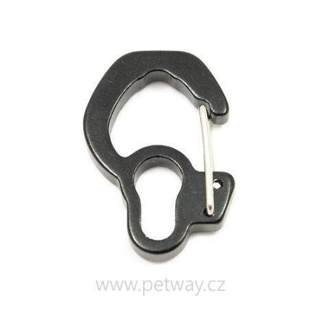 Karabinka na psí známku - černá