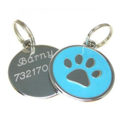 Psí známka smaltovaná - modrá tlapka