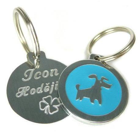 Psí známka smaltovaná - modrý pejsek