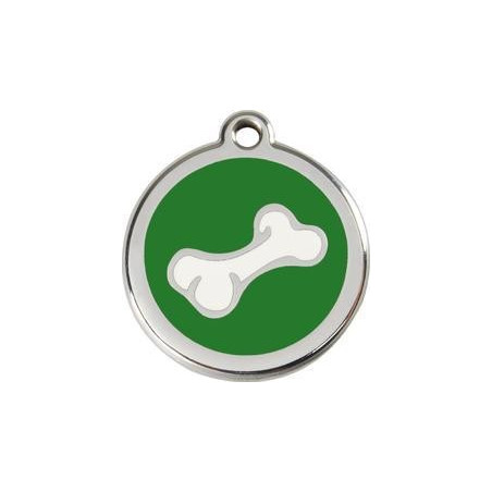 Nerezová id známka se jménem Red Dingo - kost zelená