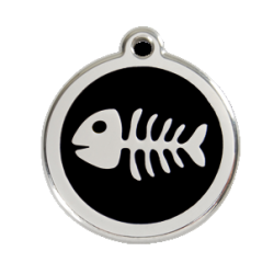 Kočičí známka se jménem a telefonem Red Dingo - fishbone