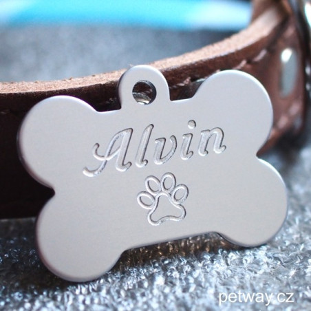 Identifikační tagiska s gravírováním na přání ve tvaru stříbrné kostičky
