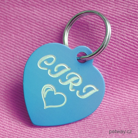 Tagiska pro psy se jménem a telefonem - srdíčko světle modré