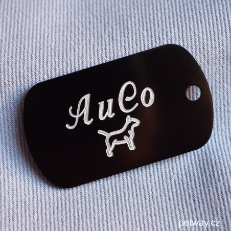 Vojenská psí známka s gravírováním jména na míru