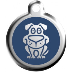 Malá psí známka pro malá plemena Red Dingo - pes modrý s rytím