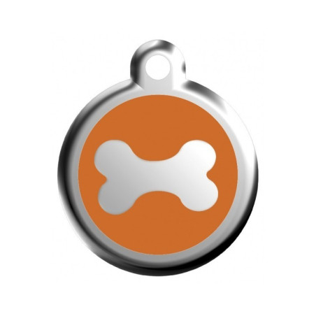 Velká oranžová známka pro velkého psa Red Dingo se symbolem kostičky a možnost rytí na počkání
