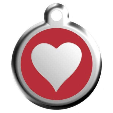 Velká cedulka s gravírováním identifikačních údajů Red Dingo s červeným srdcem