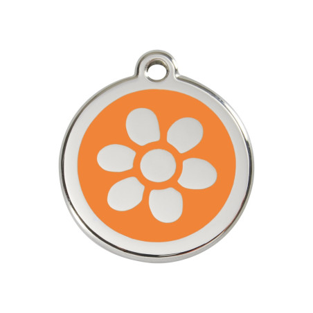 Nerezová oranžová id známka pro kočku s rytím textu na míru