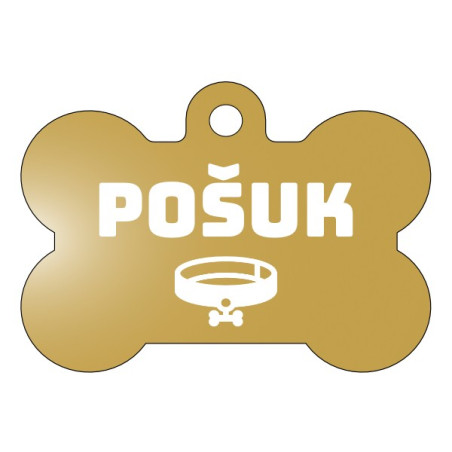 Psí známka z eloxovaného hliníku a gravírováním vlastního designu na míru