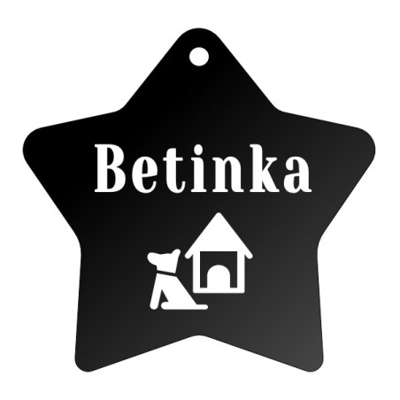 Eloxovaná známka pro psa s rytím vlastního návrhu - text, jméno, psa, telefon, obrázek plemene aj.