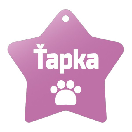 Růžová Psí Známka s Gravírováním textu, symbolu a obrázků na míru