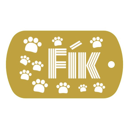 Vojenská psí známka s gravírováním textu a grafiky na míru dle vlastního návrhu