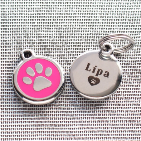 Psí známky Red Dingo 20 mm pro nejmenší psy s gravírováním