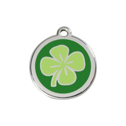 Psí známka na obojek Red Dingo čtyřlístek s gravírováním