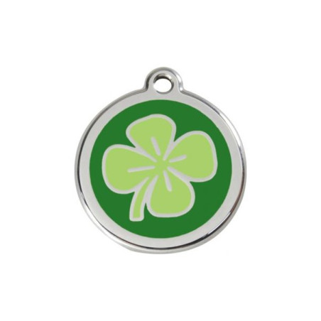 Psí známka na obojek Red Dingo čtyřlístek s gravírováním