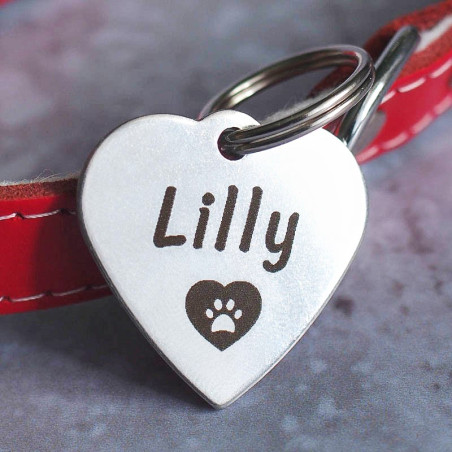 Nerezová psí známka srdce dle vlastního návrhu