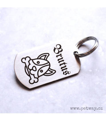 Vojenská nerezová ID psí známka s gravírováním dle Vašeho návrhu.