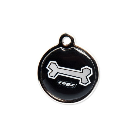 Malá ID známka pro psa Rogz - Black Bones