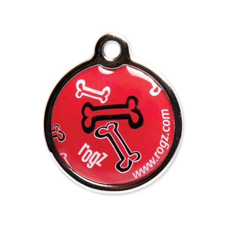 Velká ID známka pro psy Rogz - Red Bone