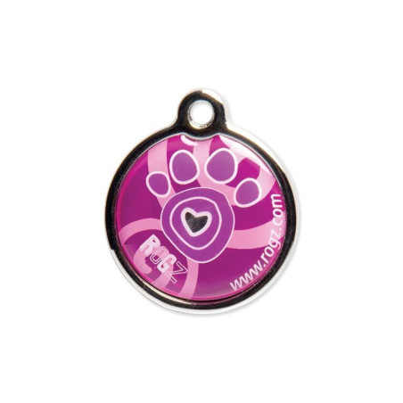 Malá ID známka pro psa Rogz - Pink Paw