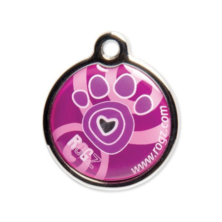Velká ID známka pro psa Rogz - Pink Paw