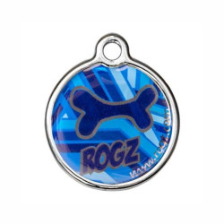 Velká psí známka pro psa Rogz modrá kost