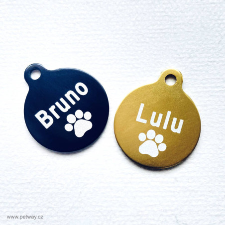 Barevné psí známky s gravírováním