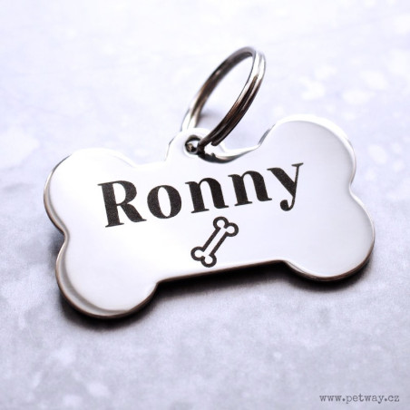 Nerezová psí známka s gravírováním Vašeho návrhu vytvořeného na eshopu