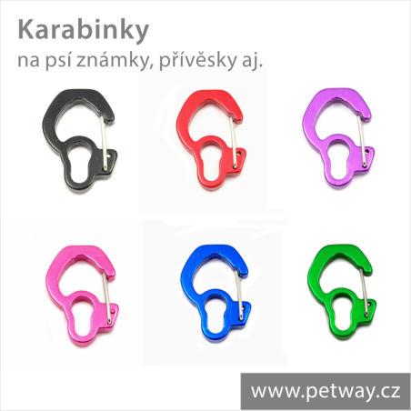 Karabinka na psí známku - černá