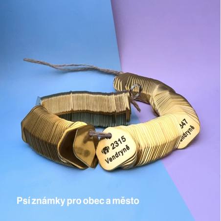 Výroba známek pro psy pro obce a města s gravírováním